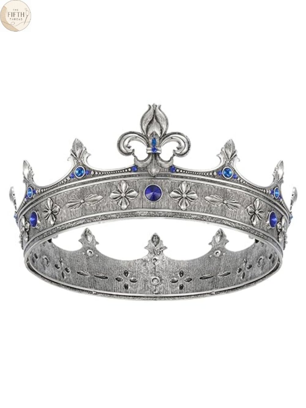 SWEETV King Crown Medieval Fleur-de-lis Costume Circlet Crystal Adult